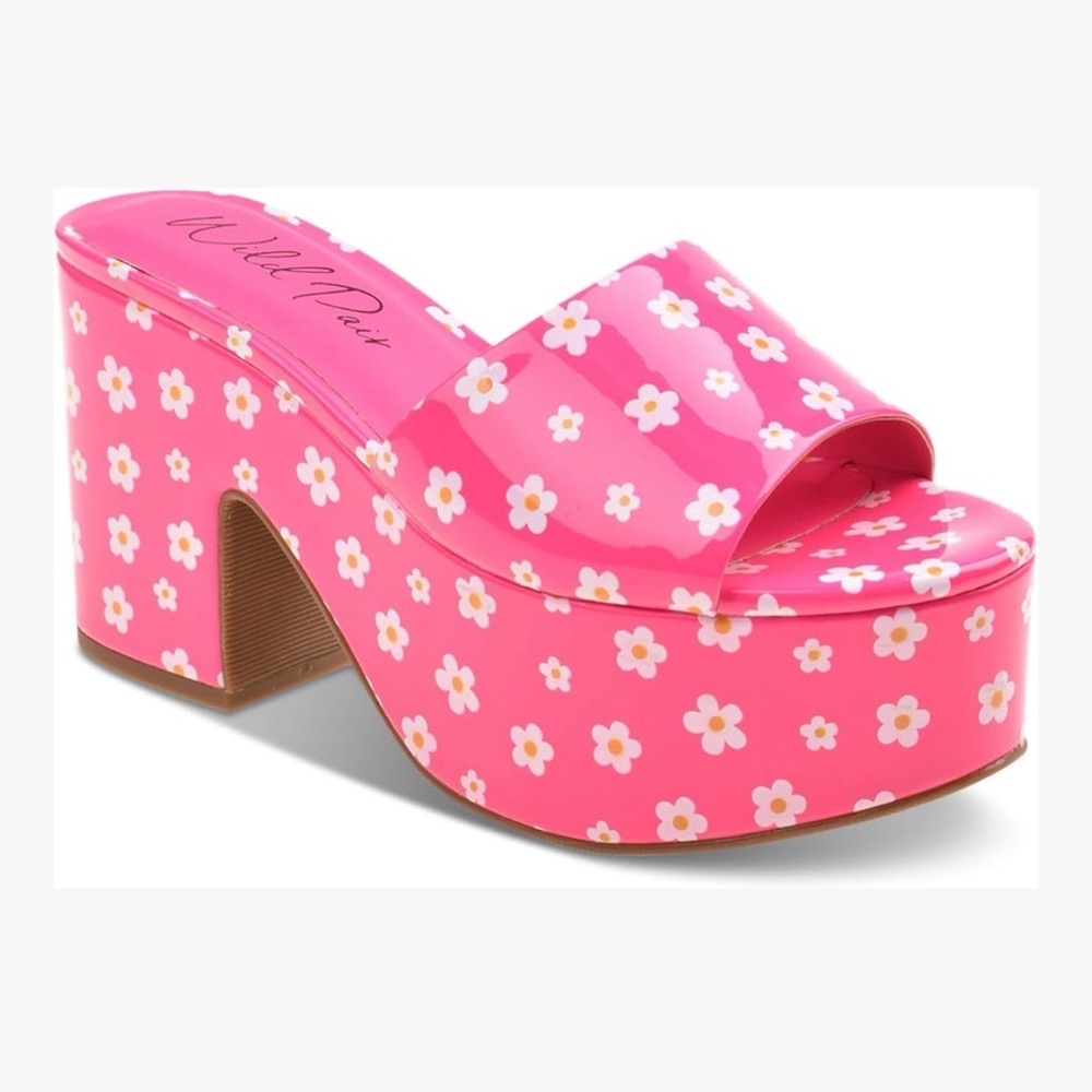 Wild Pair Vibrant Pink Floral Platforms